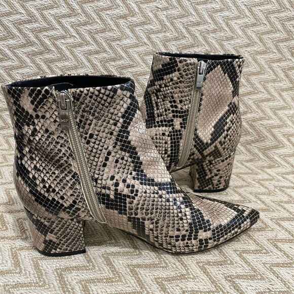 Marc Fisher Jelly Pointed Toe Snake Print Ankle Bootie - Picture 3 of 7